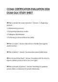 CCMA CERTIFICATION EVALUATION 2026&NewLine;EXAM Q&A STUDY SHEET