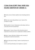 CCMA EXAM SCRIPT FINAL PAPER 2026&NewLine;SOLVED QUESTION SET GRADED A&plus;