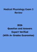 Medical Physiology Exam 3 Review Questions and Answers &vert; Study Guide & Practice Test PDF 2026