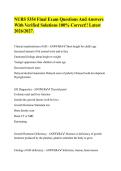 NURS 5354 Final Exam Questions And Answers&NewLine;With Verified Solutions 100&percnt; Correct&excl;&excl; Latest&NewLine;2026&sol;2027&period;
