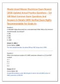 Rhode Island Master Electrician Exam Newest &NewLine;&lpar;2026 Update&rpar; Actual Practice Questions &ndash; Set &NewLine;100 Most Common Exam Questions And &NewLine;Answers In Details 100&percnt; Verified Exam Highly &NewLine;Recommendable For Grade A&plus;