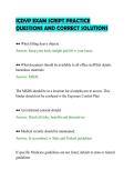ICDVP EXAM SCRIPT PRACTICE&NewLine;QUESTIONS AND CORRECT SOLUTIONS&NewLine;