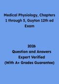 Medical Physiology &lpar;Guyton 12th Edition&comma; Chapters 1&ndash;5&rpar; Exam Questions and Answers &vert; Study Guide & Practice Test PDF 2026