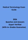 Medical Terminology Exam Guide Questions and Answers &vert; Study Guide & Practice Test PDF 2026
