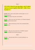 CFI FMVA Final Exam Questions with Verified&NewLine;Answers Latest Update 2026&sol;2027 &vert; 100&percnt; Pass &vert;&NewLine;Graded A&plus;&period;