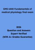 GMS 6440 Fundamentals of Medical Physiology Final Exam Questions and Answers &vert; Study Guide & Practice Test PDF 2026