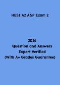 HESI A2 Anatomy and Physiology Exam 2 Questions and Answers &vert; Study Guide & Practice Test PDF 2026