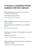 ICS 100 FINAL E COMPREHENSIVE INCIDENT&NewLine;COMMAND SYSTEM STUDY GUIDE 2026&NewLine;