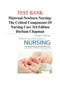 Test Bank Maternal-Newborn Nursing The Critical Components of Nursing Care 3rd Edition Durham Chapman Complete Chapter Review GRADED A&plus;