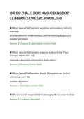 ICS 100 FINAL E CORE NIMS AND INCIDENT&NewLine;COMMAND STRUCTURE REVIEW 2026&NewLine;