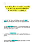 IICRC WRT Water Restoration Technician&NewLine;Exam Questions With Verified Answers&NewLine;&lpar;Latest 2026&sol;2027&rpar; Graded A&plus;&period;