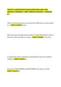 TRAFFIC SUPERVISOR EXAM QUESTIONS AND 100&percnt;&NewLine;VERIFIED ANSWERS &vert; NEW VERSION 2026&sol;2027 &vert; GRADED&NewLine;A&plus;&period;