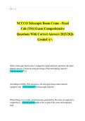 NCCCO Telescopic Boom Crane - Fixed&NewLine;Cab &lpar;TSS&rpar; Exam &vert;Comprehensive&NewLine;Questions With Correct Answers 2025&sol;2026&NewLine;Graded A&plus;&period;