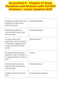 Accounting II - Chapter 21 Exam&NewLine;Questions and Answers with Verified&NewLine;Solutions &vert; Latest Updated 2026&NewLine;