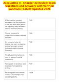 Accounting II - Chapter 22 Review Exam&NewLine;Questions and Answers with Verified&NewLine;Solutions &vert; Latest Updated 2026