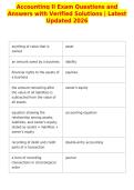 Accounting II Exam Questions and&NewLine;Answers with Verified Solutions &vert; Latest&NewLine;Updated 2026