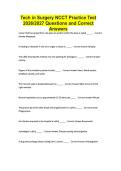 Tech in Surgery NCCT Practice Test 2026&sol;2027 Questions and Correct Answers