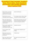 Accounting II Final Concepts&colon; Inventory&comma;&NewLine;Taxes&comma; Depreciation&comma; Exam Questions&NewLine;and Answers with Verified Solutions &vert;&NewLine;Latest Updated 2026