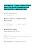 CCRP AACVPR CARDIAC REHABILITATION&NewLine;CERTIFICATION TEST PAPER QUESTIONS&NewLine;AND SOLUTIONS VERIFIED ANSWERS