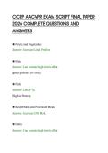 CCRP AACVPR EXAM SCRIPT FINAL PAPER&NewLine;2026 COMPLETE QUESTIONS AND&NewLine;ANSWERS