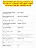 Accounting II Final Study Guide Exam&NewLine;Questions and Answers with Verified&NewLine;Solutions &vert; Latest Updated 2026