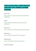 CCRP AACVPR FINAL PAPER PRACTICE&NewLine;QUESTIONS WITH VERIFIED ANSWERS&NewLine;PACKAGE