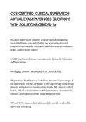 CCS CERTIFIED CLINICAL SUPERVISOR&NewLine;ACTUAL EXAM PAPER 2026 QUESTIONS&NewLine;WITH SOLUTIONS GRADED A&plus;