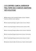 CCS CERTIFIED CLINICAL SUPERVISOR&NewLine;FINAL PAPER 2026 COMPLETE QUESTIONS&NewLine;WITH SOLUTIONS