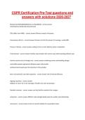 CSPR Certification Pre-Test questions and answers with solutions 2026-2027