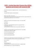 CSPR - Certified Specialist Payment Rep &lpar;HFMA&rpar; questions and answers with solutions 2026