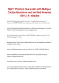CSPT Practice final exam with Multiple Choice Questions and Verified Answers 100&percnt; A&plus; Graded