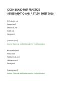 CCSH BOARD PREP PRACTICE&NewLine;ASSESSMENT Q AND A STUDY SHEET 2026