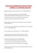 CSWA EXAM PREP QUESTIONS WITH CORRECT ANSWERS 2026-2027