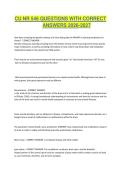 CU NR 546 QUESTIONS WITH CORRECT ANSWERS 2026-2027