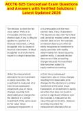 ACCTG 625 Conceptual Exam Questions&NewLine;and Answers with Verified Solutions &vert;&NewLine;Latest Updated 2026