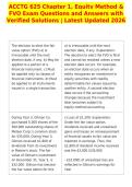 ACCTG 625 Chapter 1&comma; Equity Method &&NewLine;FVO Exam Questions and Answers with&NewLine;Verified Solutions &vert; Latest Updated 2026
