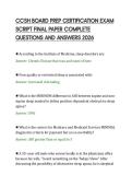 CCSH BOARD PREP CERTIFICATION EXAM&NewLine;SCRIPT FINAL PAPER COMPLETE&NewLine;QUESTIONS AND ANSWERS 2026