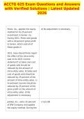 ACCTG 625 Exam Questions and Answers&NewLine;with Verified Solutions &vert; Latest Updated&NewLine;2026
