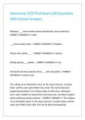 Astronomy 1010 Final Exam GSU Questions With Correct Answers