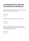 CCSH BOARD PREP STUDY GUIDE EXAM&NewLine;PREP QUESTIONS AND ANSWERS 2026