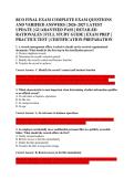RCO FINAL EXAM COMPLETE EXAM QUESTIONS &NewLine;AND VERIFIED ANSWERS &vert; 2026&ndash;2027 LATEST &NewLine;UPDATE &vert; GUARANTEED PASS &vert; DETAILED &NewLine;RATIONALES &vert; FULL STUDY GUIDE &vert; EXAM PREP &vert; &NewLine;PRACTICE TEST &vert; CERTIFICATION PREPARATION