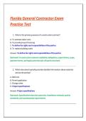Florida General Contractor Exam &NewLine;Practice Test 