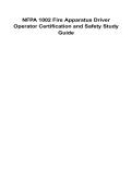 NFPA 1002 Fire Apparatus Driver Operator Certification and Safety Study Guide 2025&sol; 2026 Updated Lecture Notes Exam Review Practice Questions 100&percnt; Verified with Correct Questions and Answers