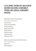 CCTC KIDNEY TRANSPLANT 2026 DONOR&NewLine;RECIPIENT MATCHING COMPATIBILITY&NewLine;TESTING AND CLINICAL ASSESSMENT&NewLine;PACKAGE