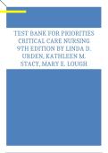 Test Bank Priorities in Critical Care Nursing 9th Edition Urden Stacy Lough A&plus; Exam Questions and Answers