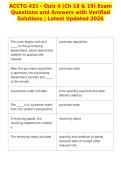 ACCTG 431 - Quiz 4 &lpar;Ch 18 & 19&rpar; Exam&NewLine;Questions and Answers with Verified&NewLine;Solutions &vert; Latest Updated 2026