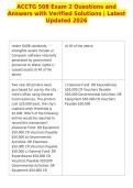 ACCTG 508 Exam 2 Questions and&NewLine;Answers with Verified Solutions &vert; Latest&NewLine;Updated 2026