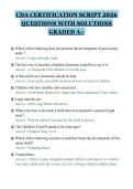 CDA CERTIFICATION SCRIPT 2026&NewLine;QUESTIONS WITH SOLUTIONS&NewLine;GRADED A&plus;