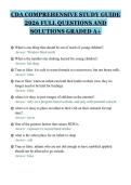 CDA COMPREHENSIVE STUDY GUIDE&NewLine;2026 FULL QUESTIONS AND&NewLine;SOLUTIONS GRADED A&plus;