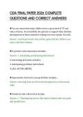 CDA FINAL PAPER 2026 COMPLETE&NewLine;QUESTIONS AND CORRECT ANSWERS